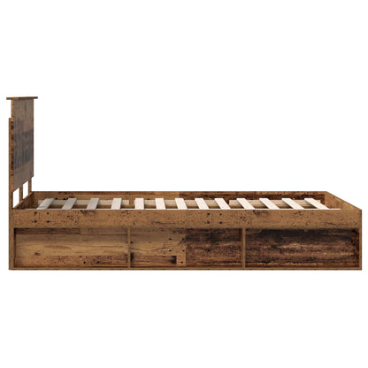 Bed Frame with Headboard Old Wood 120 x 200 cm Solid Pine Wood