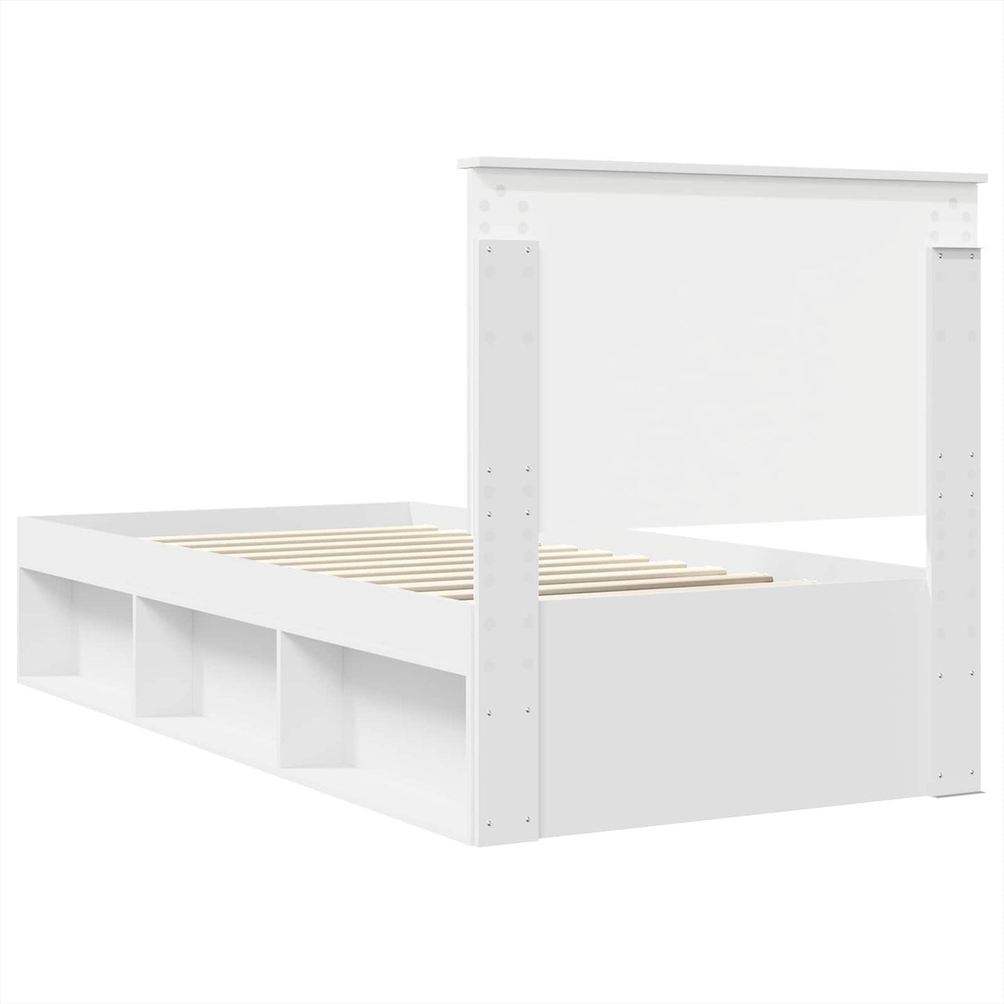 Bed Frame with Headboard White 100 x 200 cm Solid Pine Wood