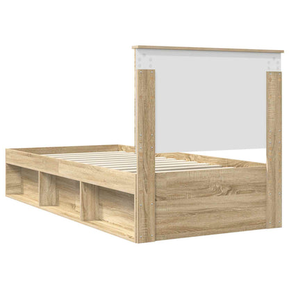 Bed Frame with Headboard Sonoma 100 x 200 cm Solid Pine Wood