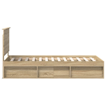 Bed Frame with Headboard Sonoma 100 x 200 cm Solid Pine Wood