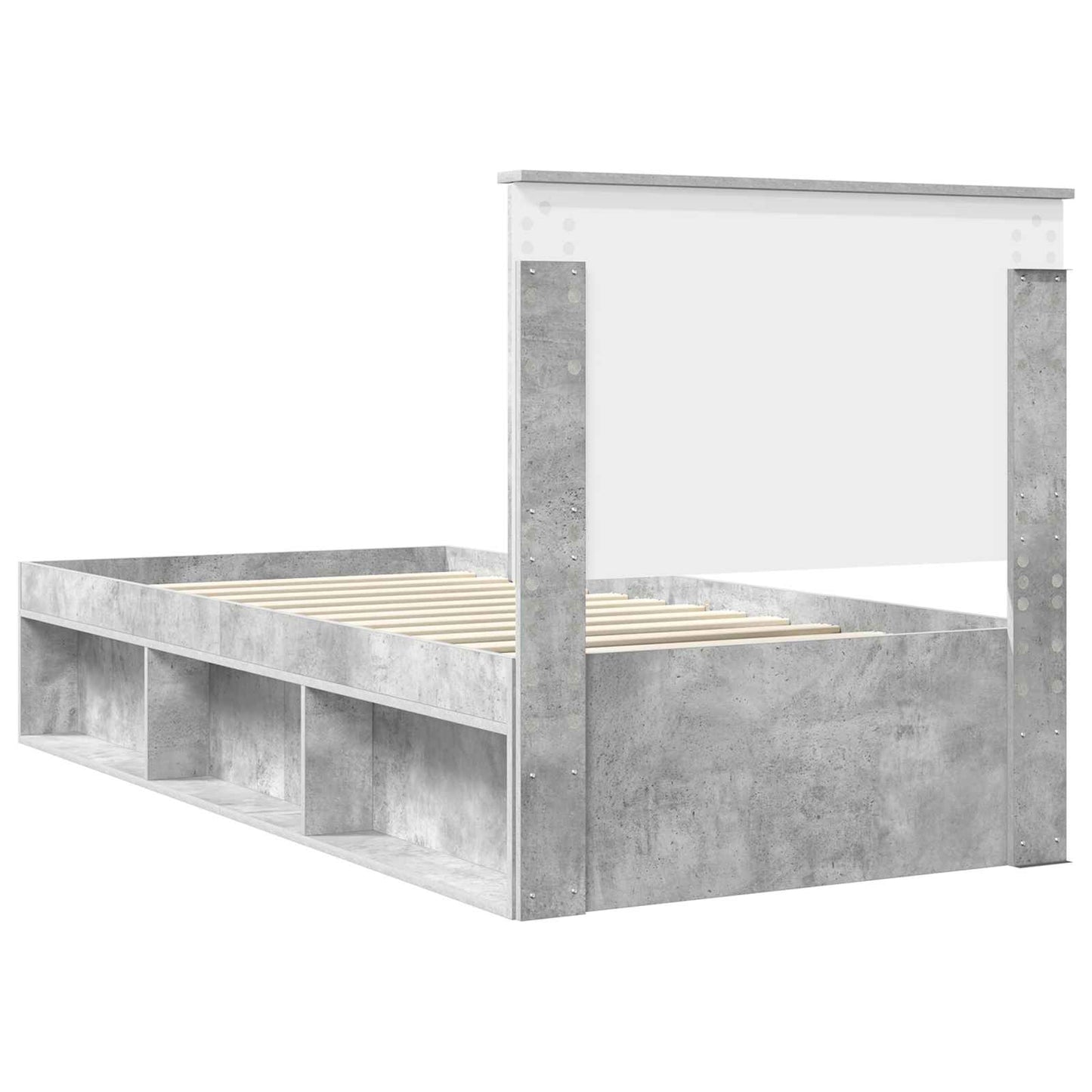 Bed Frame Concerte Grey 100 x 200 cm Solid Pine Wood