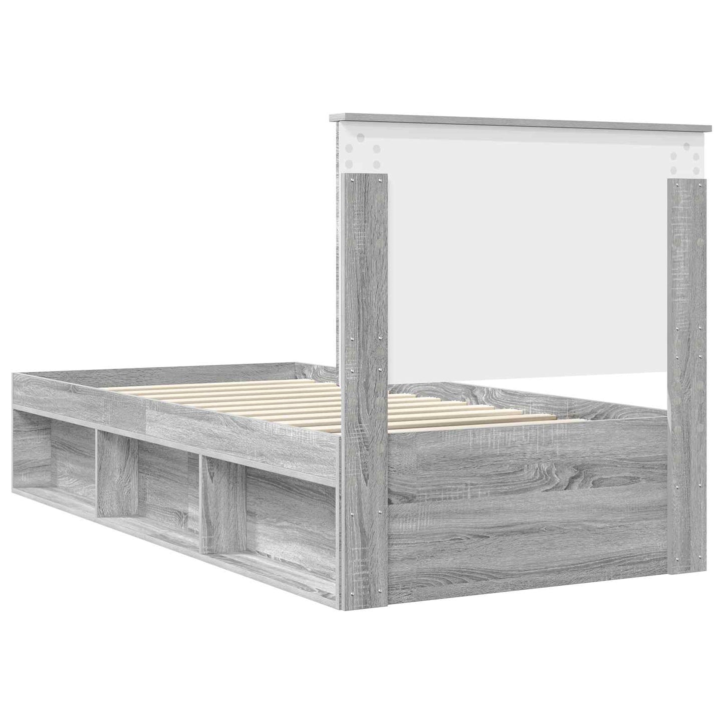 Bed Frame Grey Sonoma 100 x 200 cm Solid Pine Wood