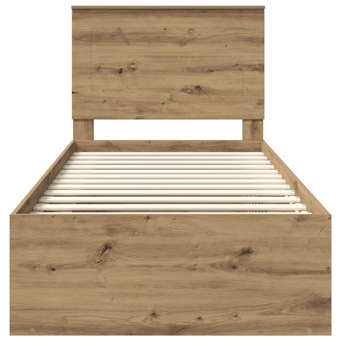 Bed Frame Artisian Oak 100 x 200 cm Solid Pine Wood