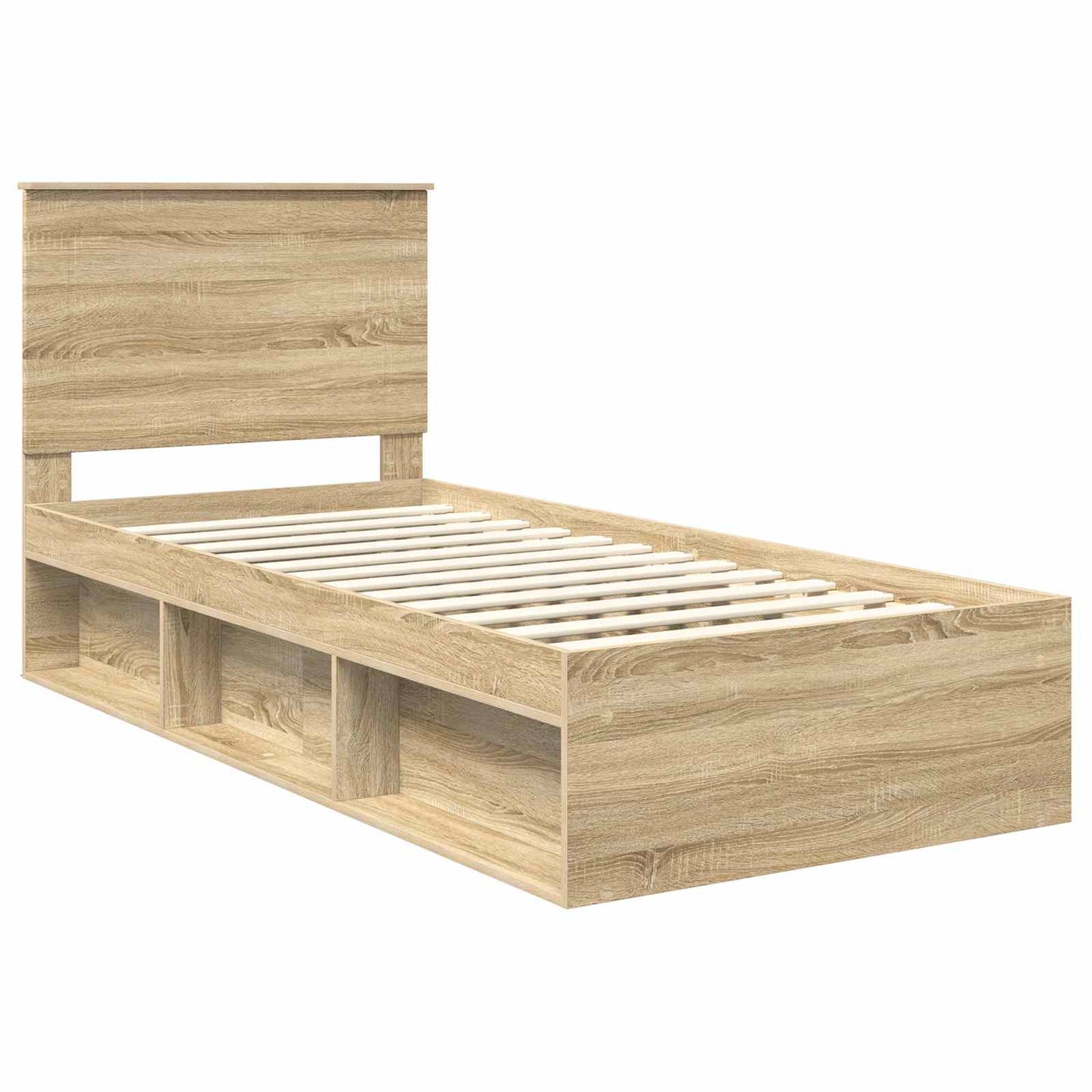 Bed Frame with Headboard Sonoma 90 x 190 cm Solid Pine Wood