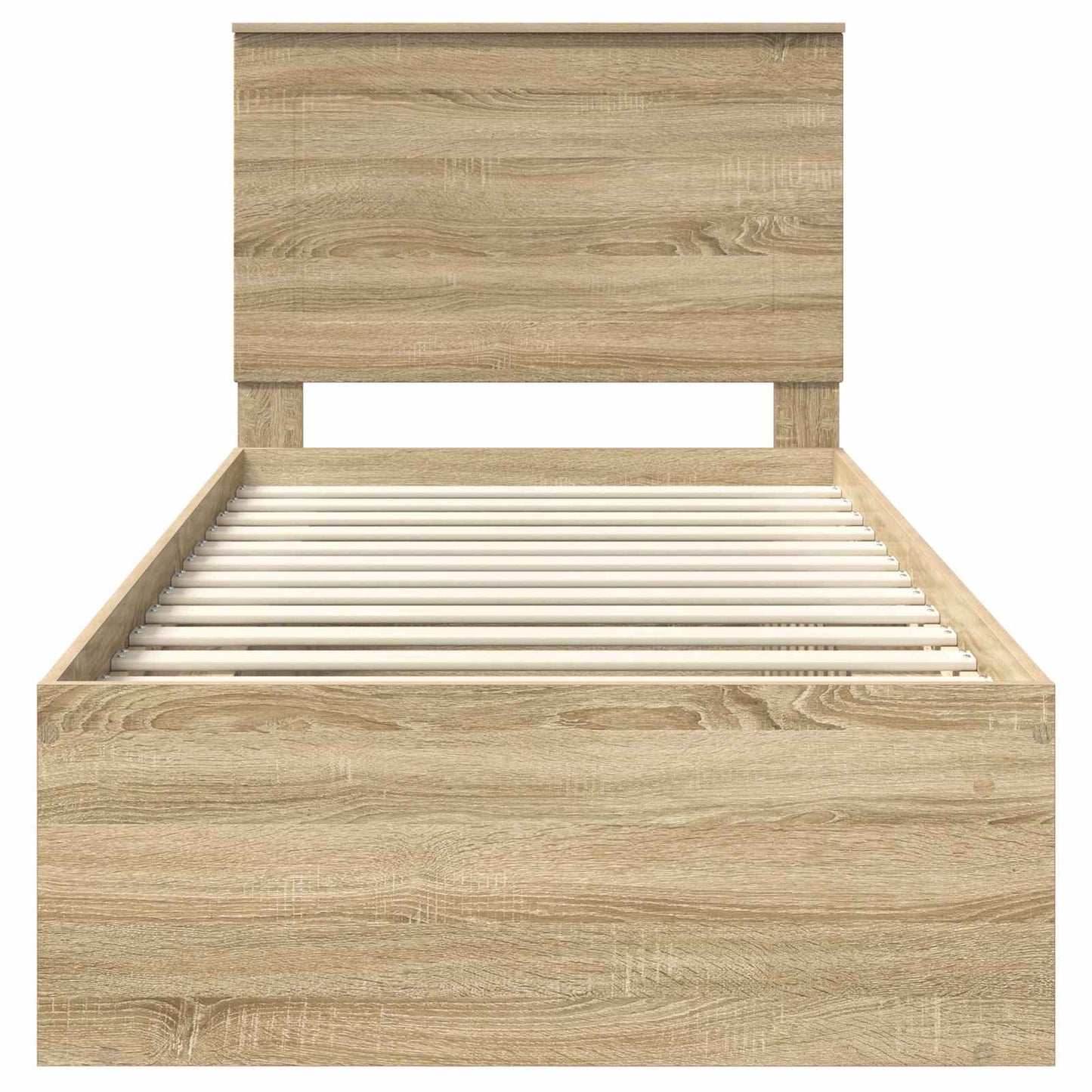 Bed Frame with Headboard Sonoma 90 x 190 cm Solid Pine Wood
