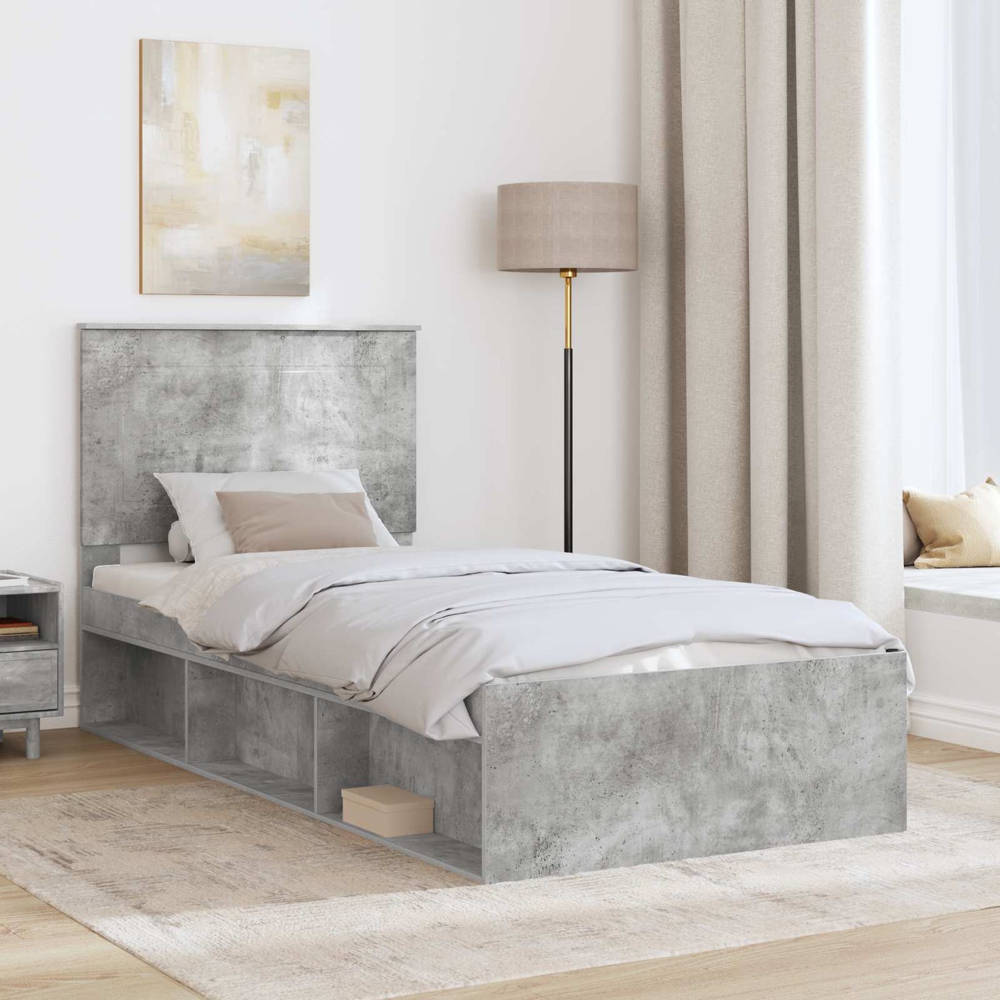Bed Frame Concerte Grey 90 x 190 cm Solid Pine Wood