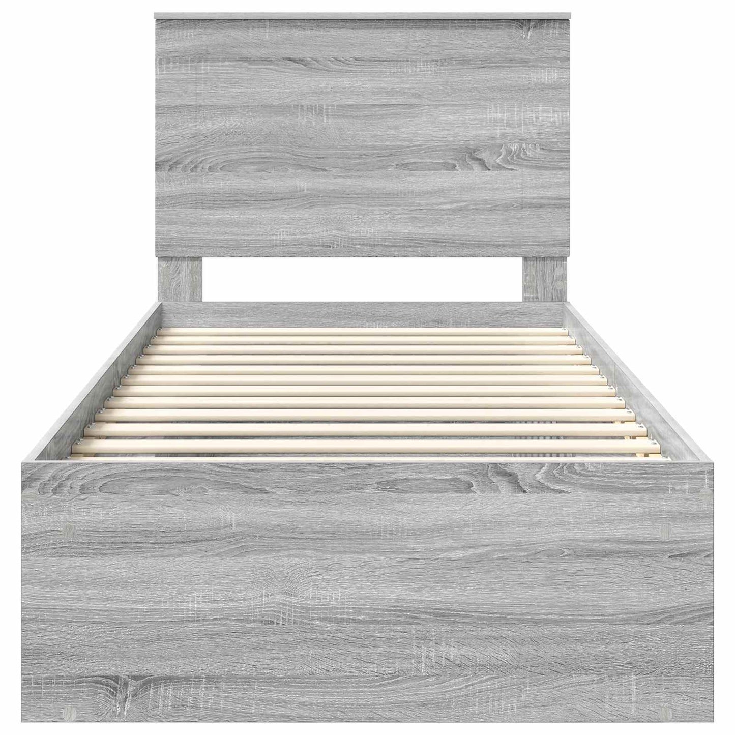 Bed Frame Grey Sonoma 90 x 190 cm Solid Pine Wood