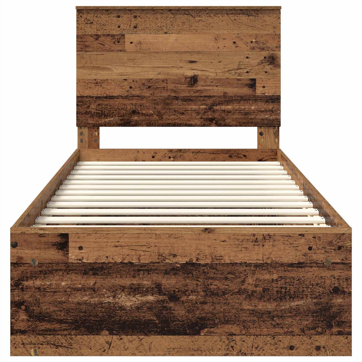 Bed Frame with Headboard Old Wood 90 x 190 cm Solid Pine Wood