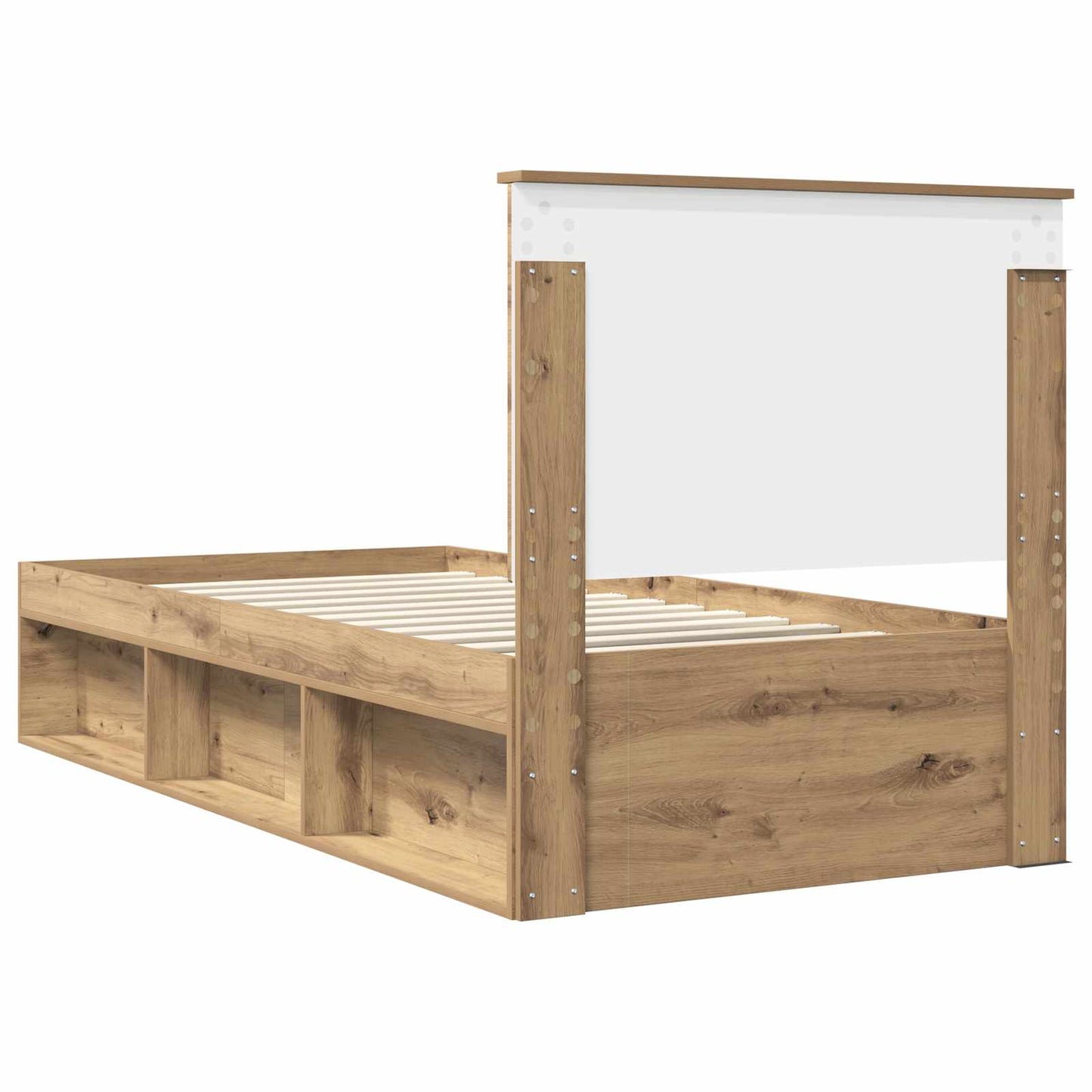 Bed Frame Artisian Oak 90 x 190 cm Solid Pine Wood