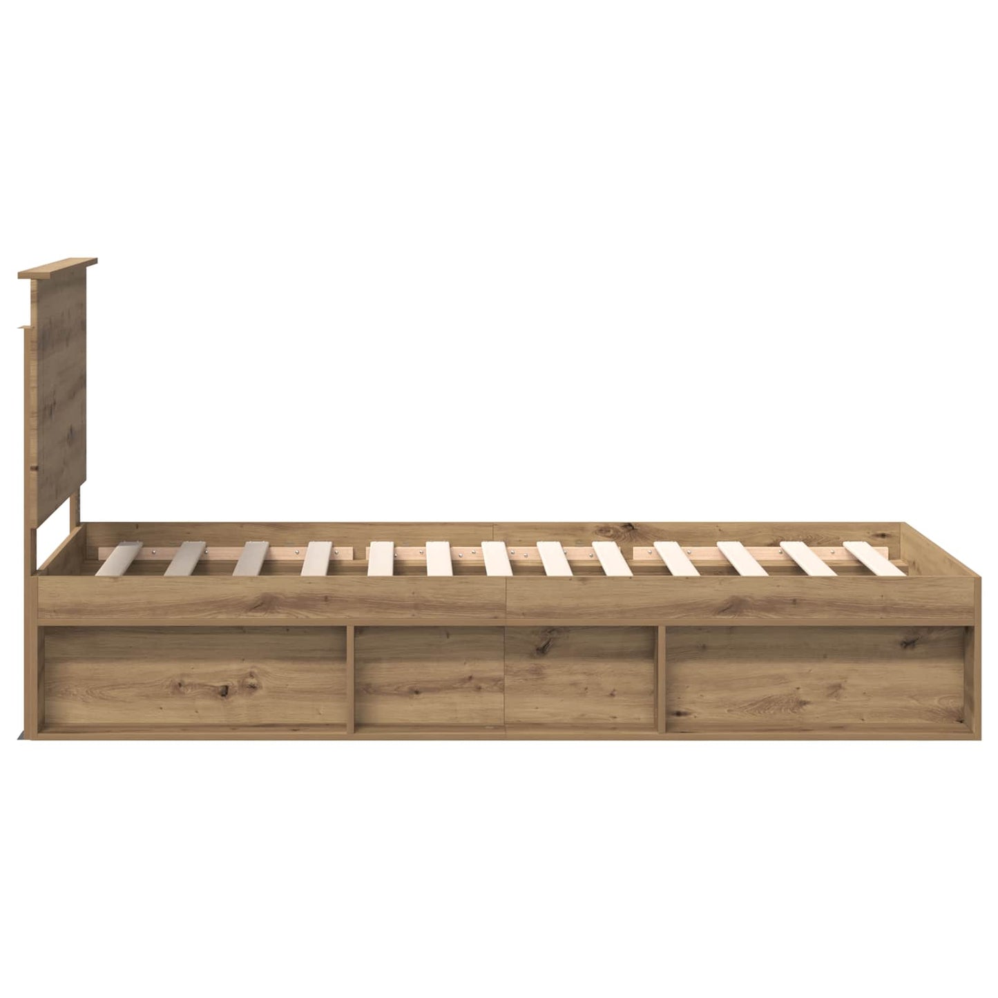 Bed Frame Artisian Oak 90 x 190 cm Solid Pine Wood