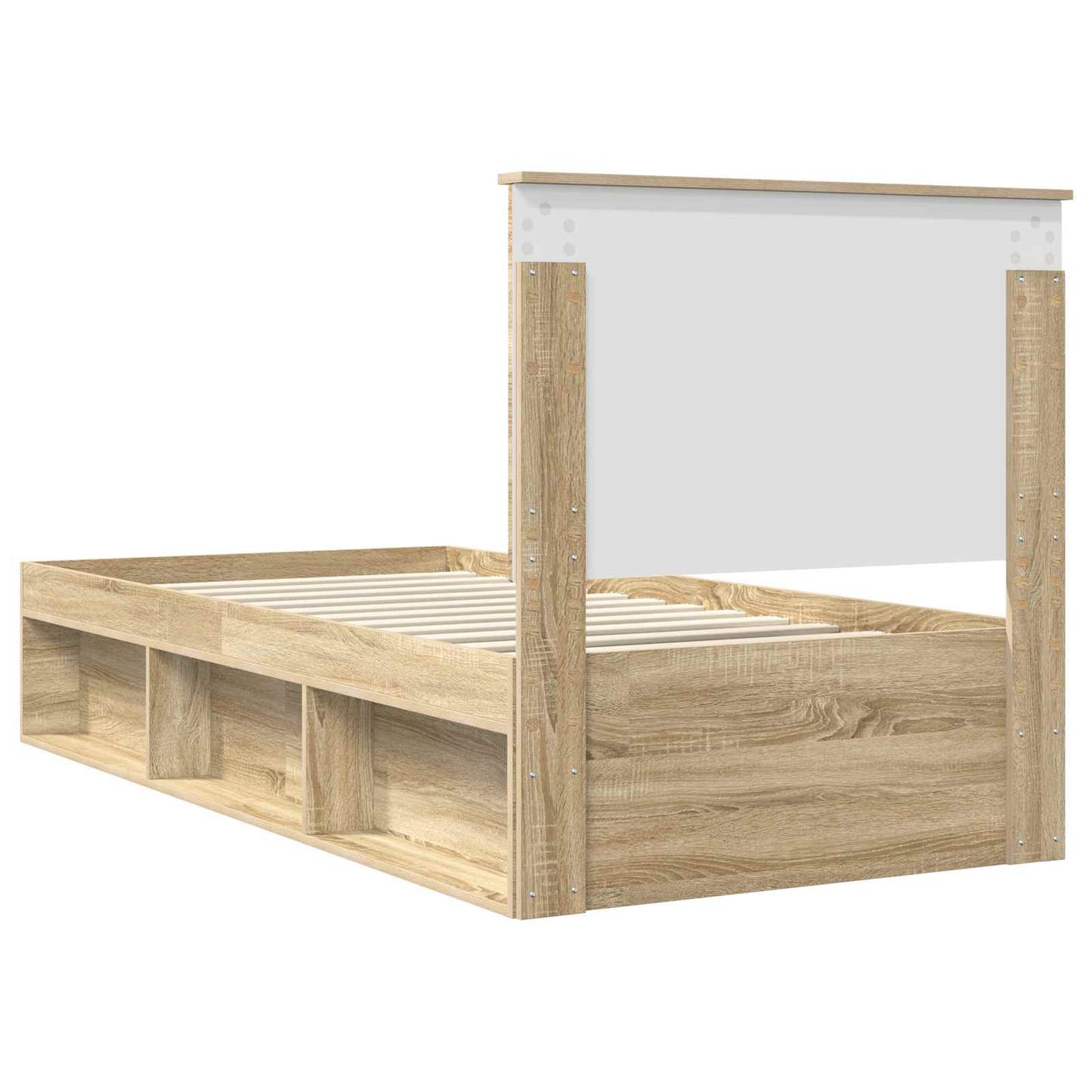 Bed Frame with Headboard Sonoma Oak 90 x 200 cm Solid Pine Wood