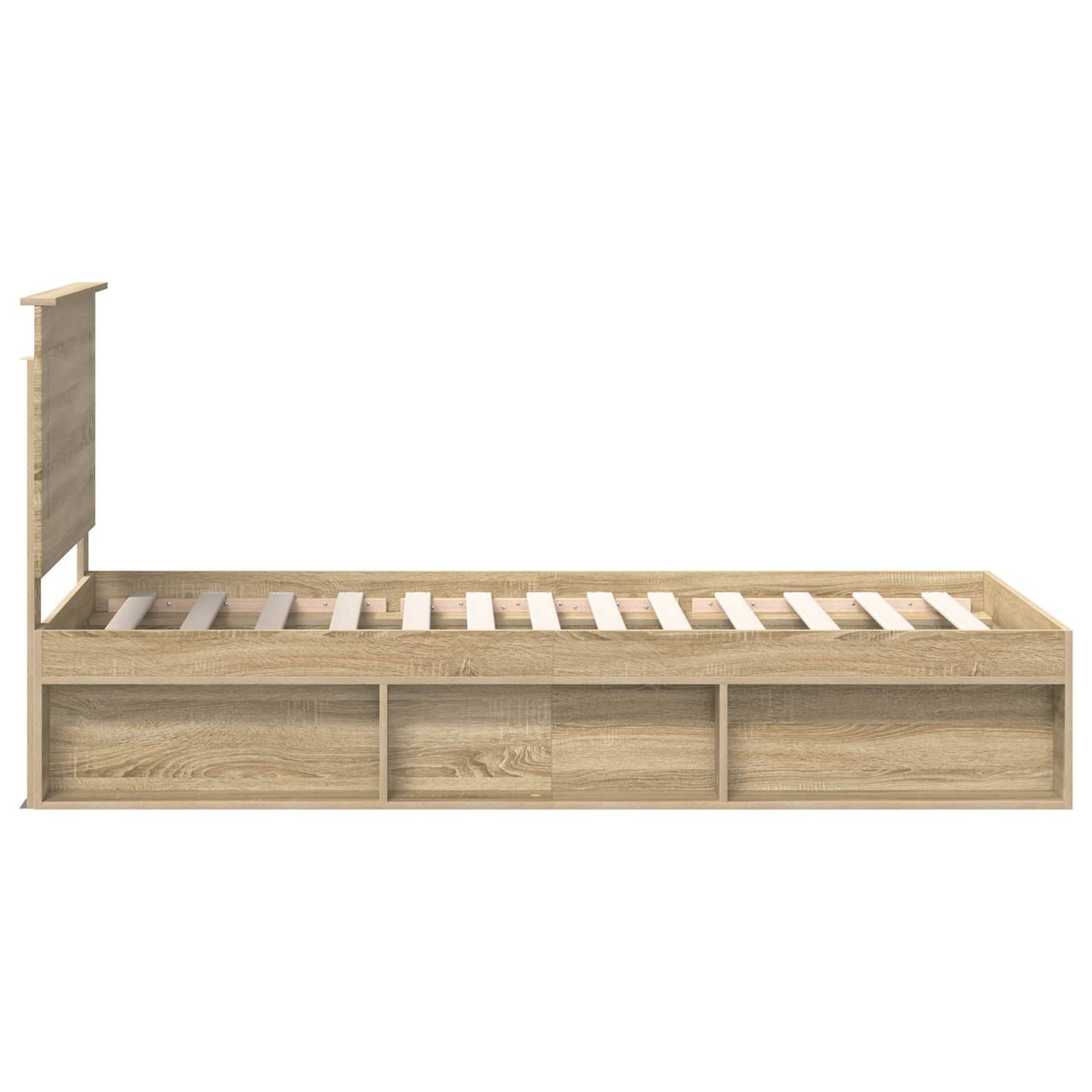 Bed Frame with Headboard Sonoma Oak 90 x 200 cm Solid Pine Wood