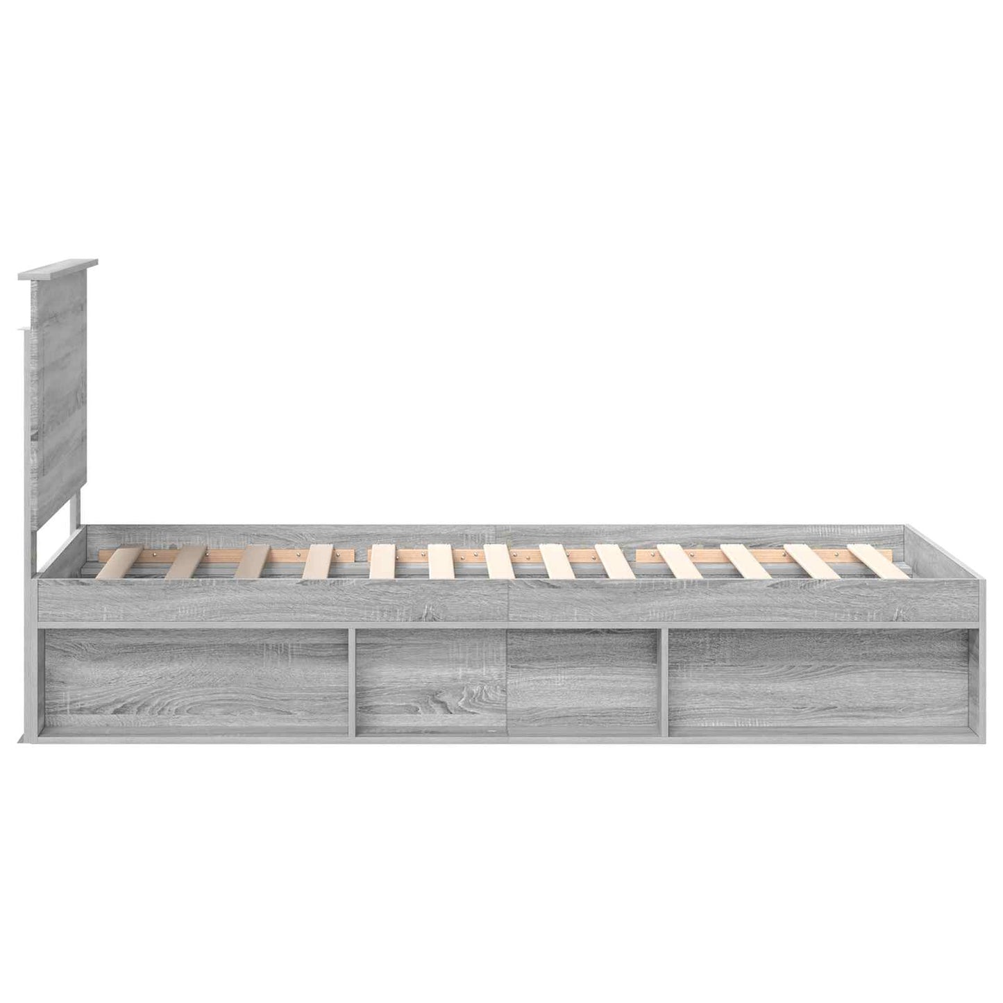 Bed Frame Grey Sonoma 90 x 200 cm Solid Pine Wood