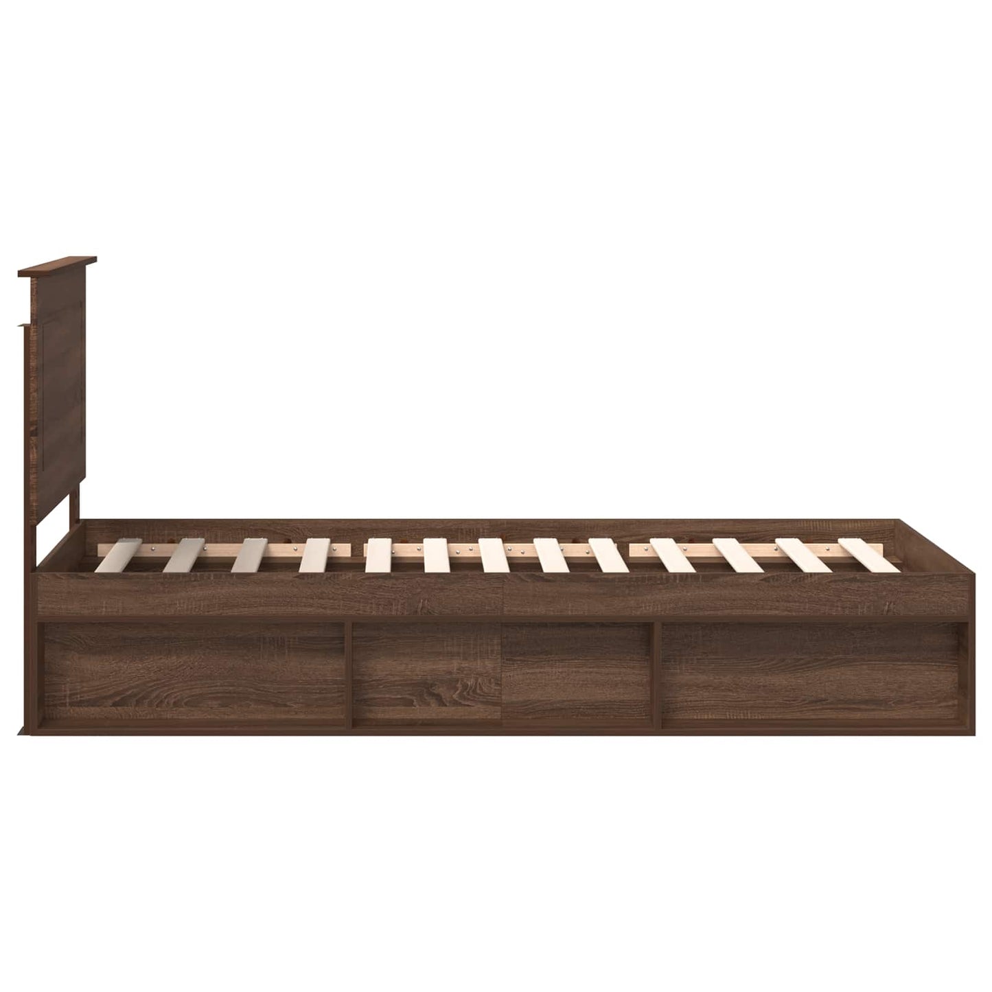 Bed Frame with Headboard Brown Oak 90 x 200 cm Solid Pine Wood