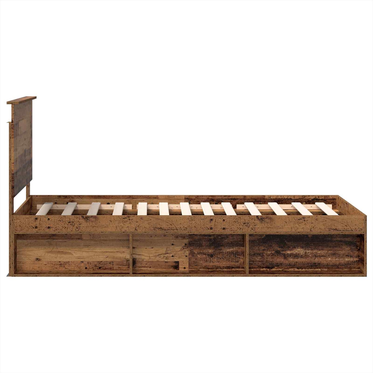 Bed Frame with Headboard Old Wood 90 x 200 cm Solid Pine Wood