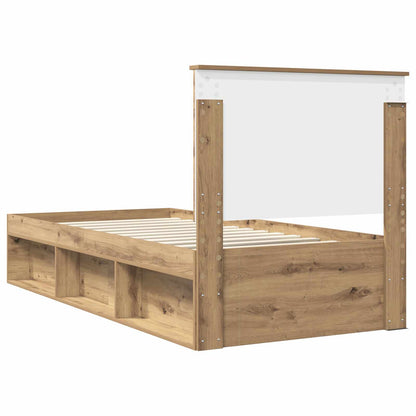 Bed Frame Artisian Oak 90 x 200 cm Solid Pine Wood