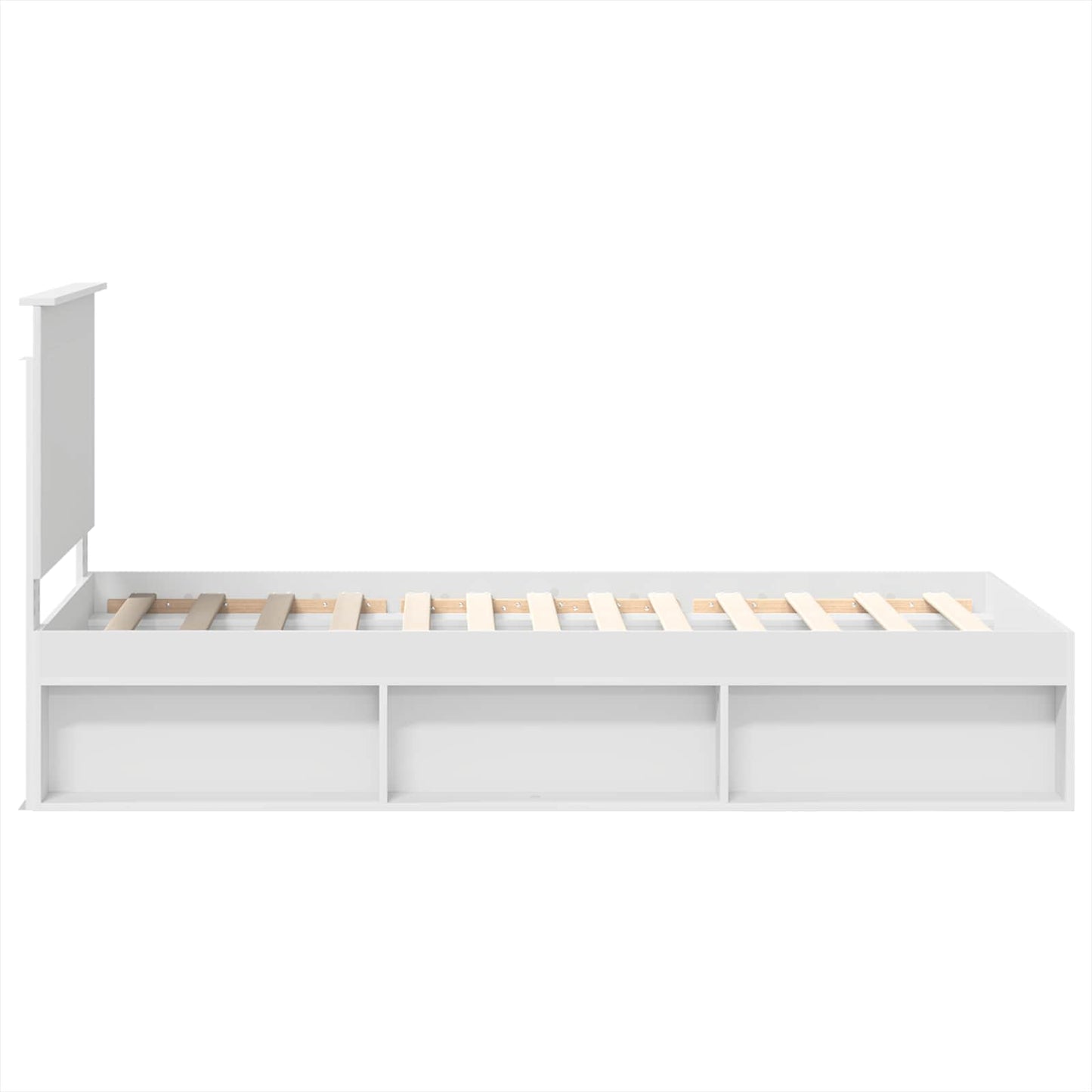 Bed Frame with Headboard White 75 x 190 cm Solid Pine Wood