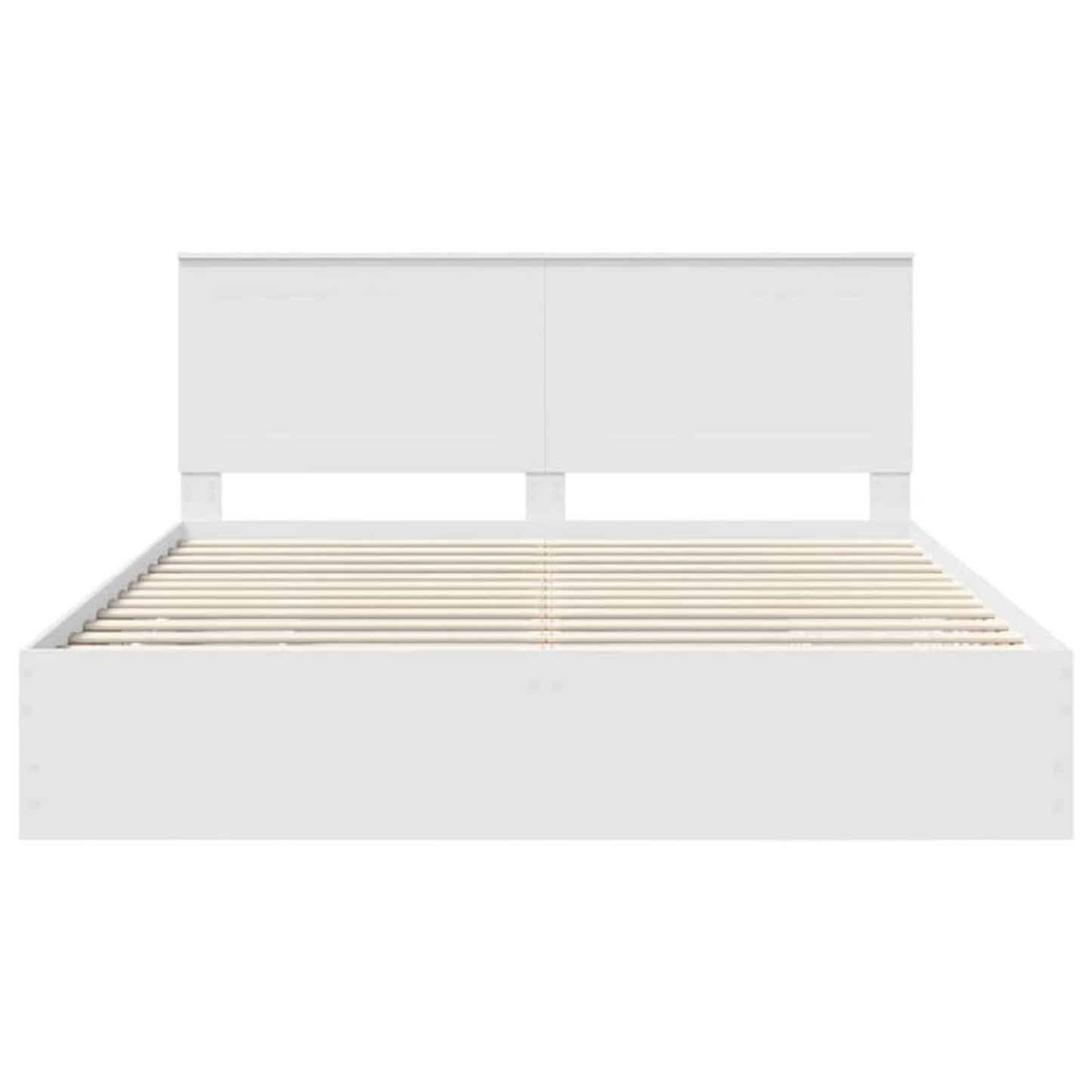 Bed Frame with Drawer White 200 x 200 cm Engineer Wood