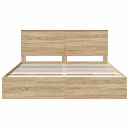 Bed Frame with Drawer Sonoma Oak 200 x 200 cm Engineer Wood