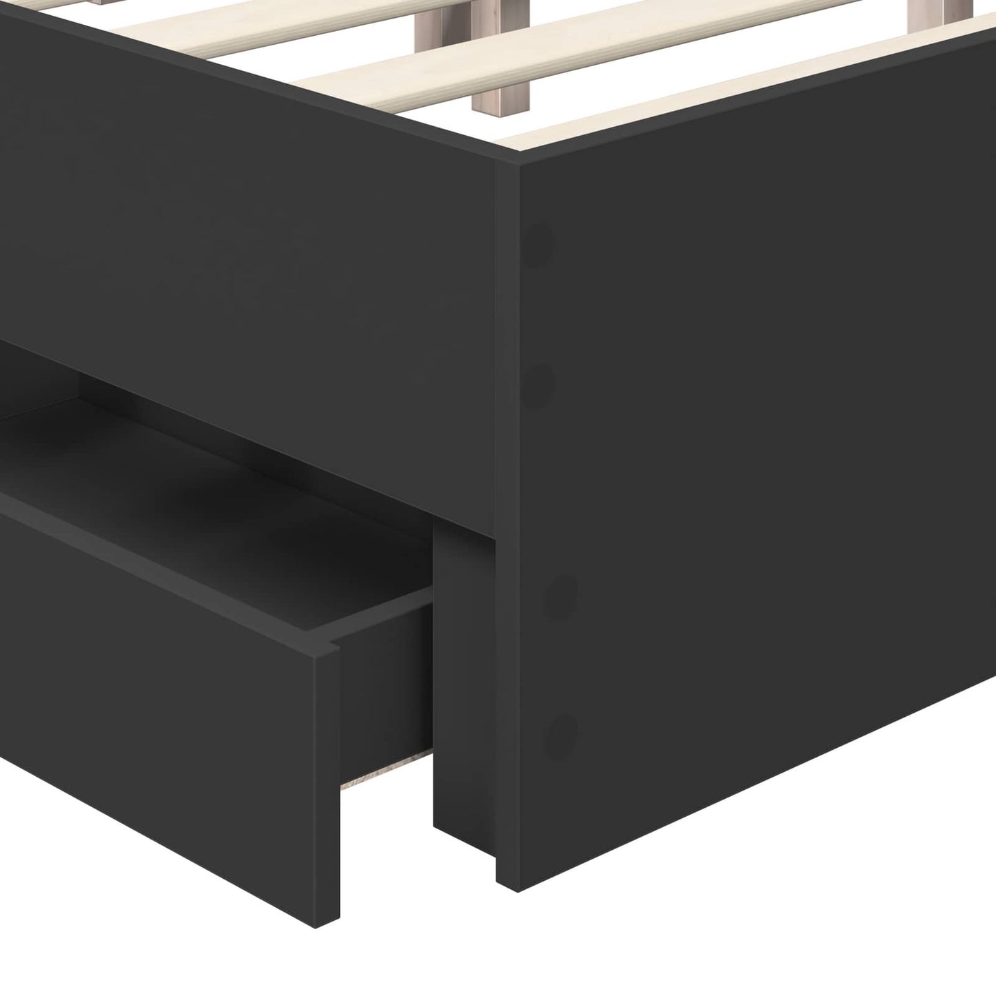 Bed Frame with Drawer Black 180 x 200 cm Engineer Wood
