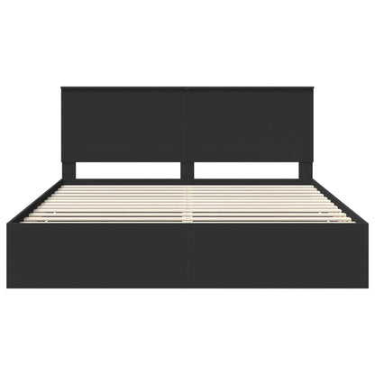 Bed Frame with Drawer Black 180 x 200 cm Engineer Wood