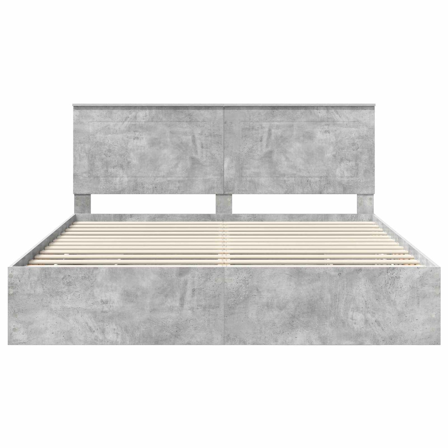 Bed Frame with Drawer Concrete Grey 180 x 200 cm Engineer Wood
