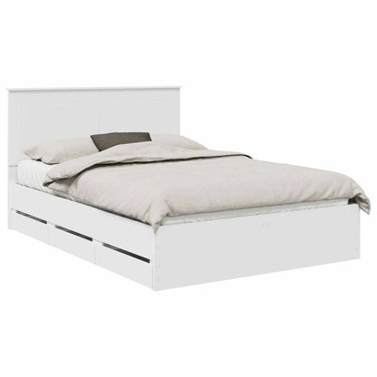 Bed Frame with Drawer White 160 x 200 cm Engineer Wood