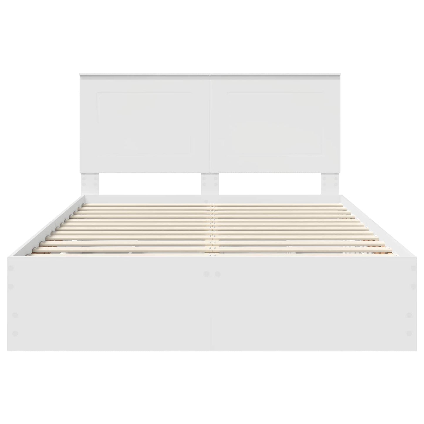 Bed Frame with Drawer White 160 x 200 cm Engineer Wood