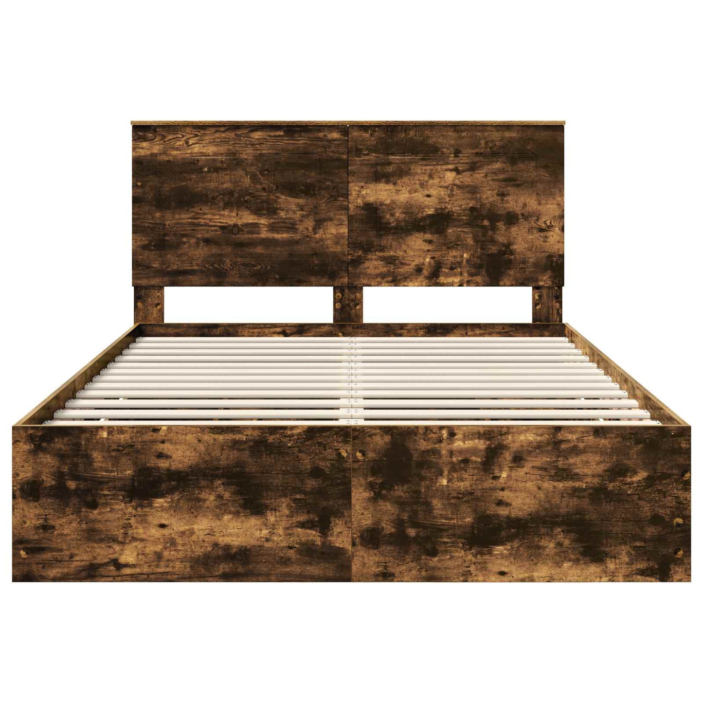 Bed Frame with Drawer Smoked Oak 160 x 200 cm Engineer Wood