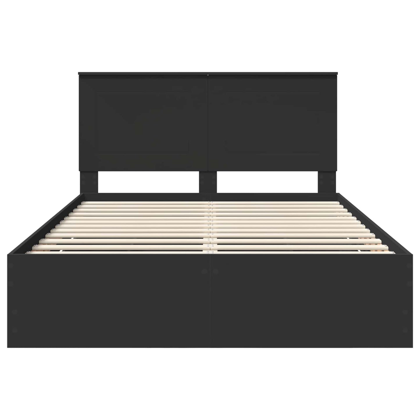 Bed Frame with Drawer Black 150 x 200 cm Engineer Wood
