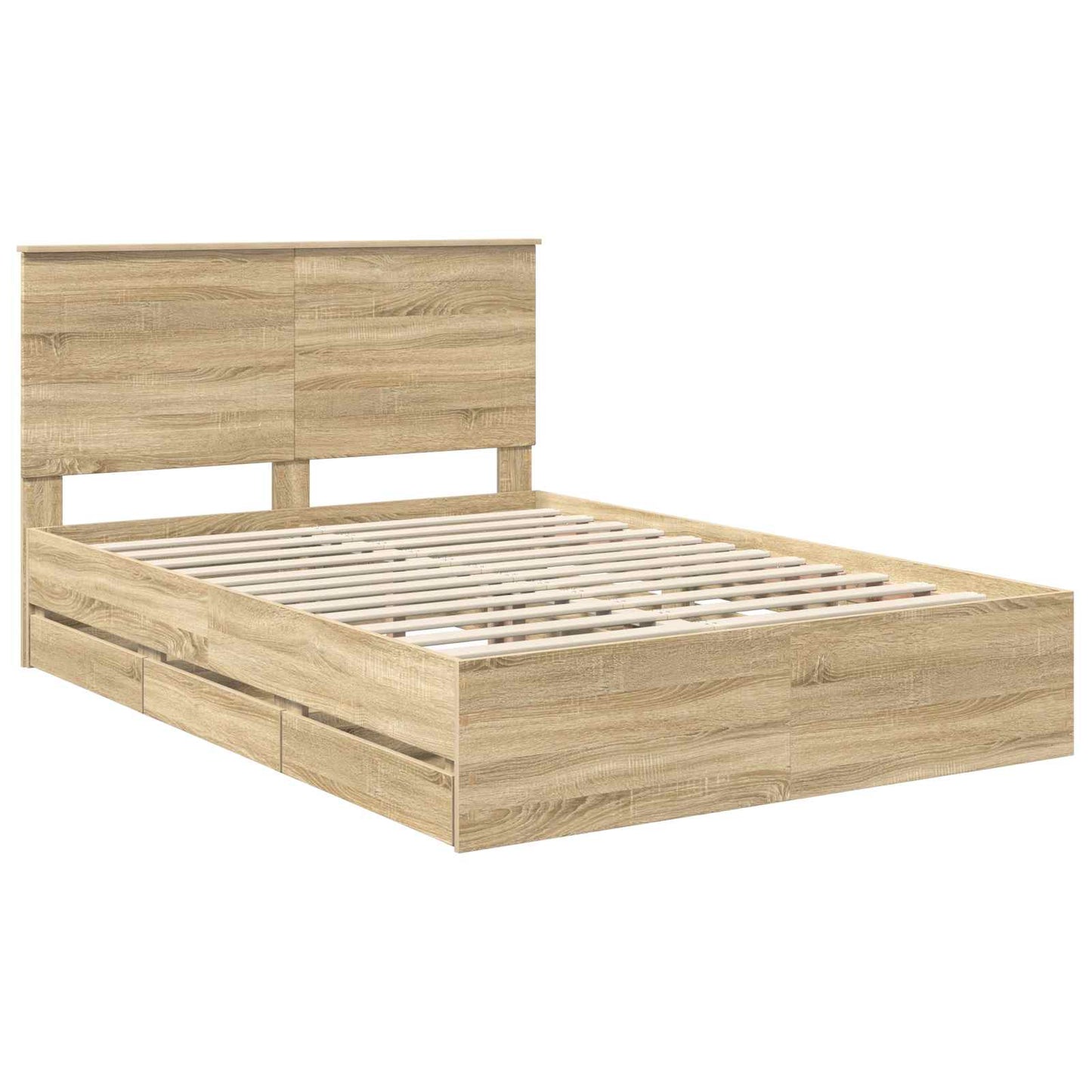Bed Frame with Drawer Sonoma Oak 150 x 200 cm Engineer Wood