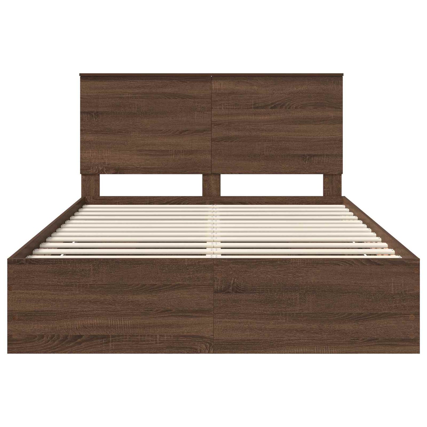 Bed Frame with Drawer Brown Oak 150 x 200 cm Engineer Wood