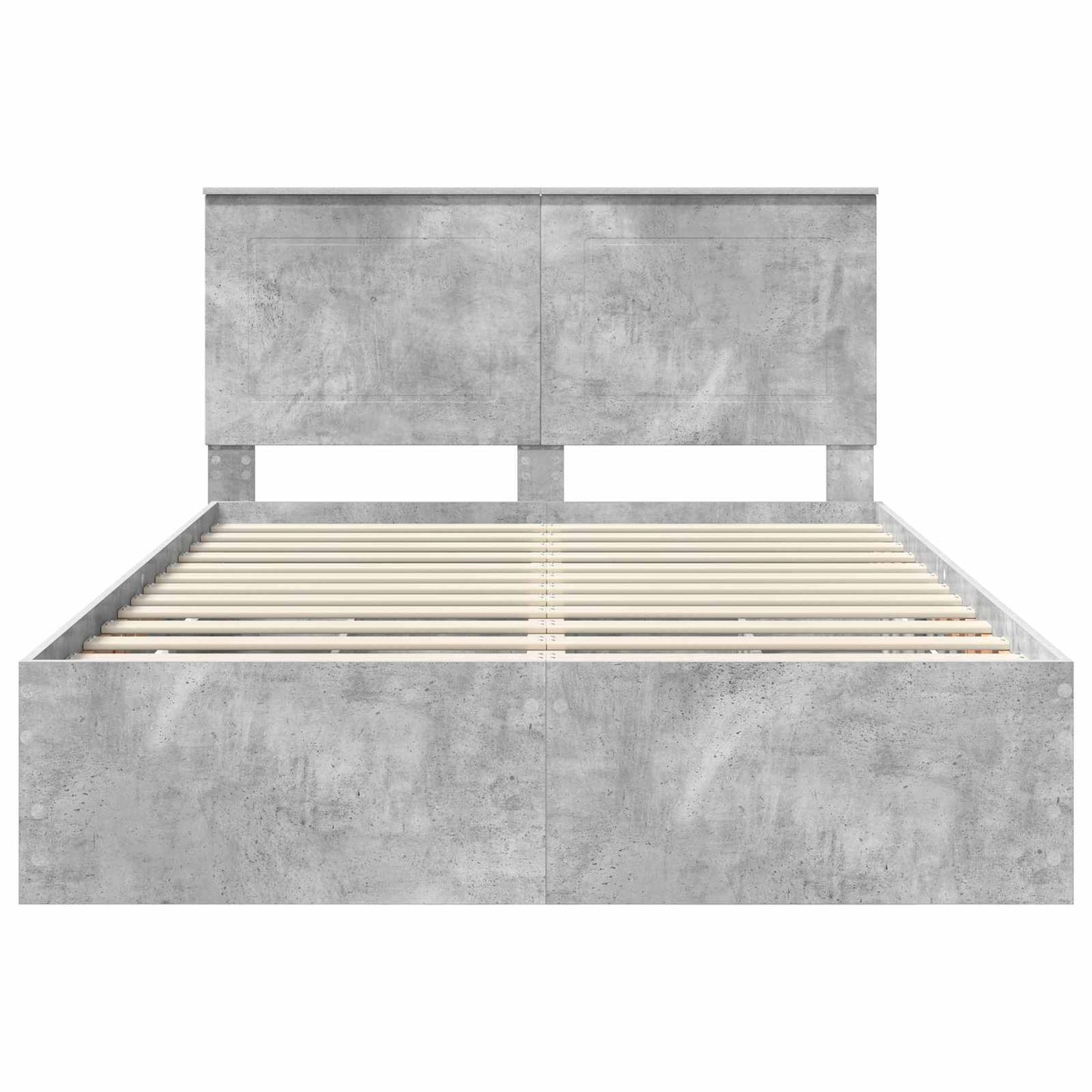 Bed Frame with Drawer Concrete Grey 140 x 190 cm Engineer Wood