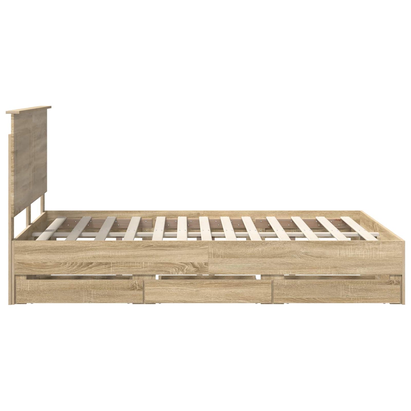 Bed Frame with Drawer Sonoma Oak 140 x 200 cm Engineer Wood