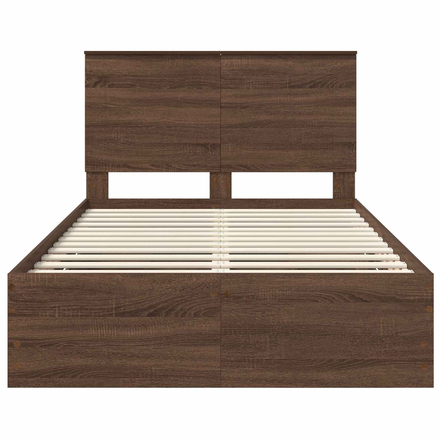 Bed Frame with Drawer Brown Oak 135 x 190 cm Engineer Wood