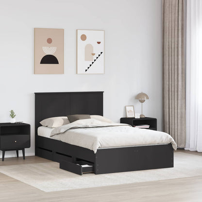 Bed Frame with Drawer Black 120 x 190 cm Engineer Wood
