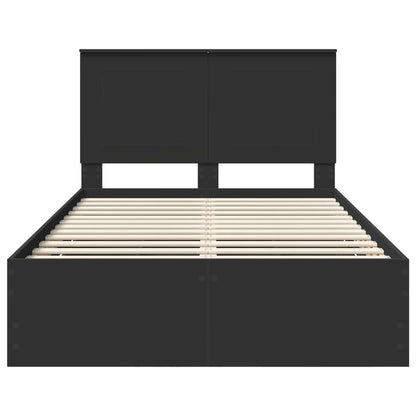 Bed Frame with Drawer Black 120 x 190 cm Engineer Wood