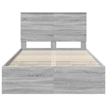 Bed Frame with Drawer Grey Sonoma 120 x 190 cm Engineer Wood