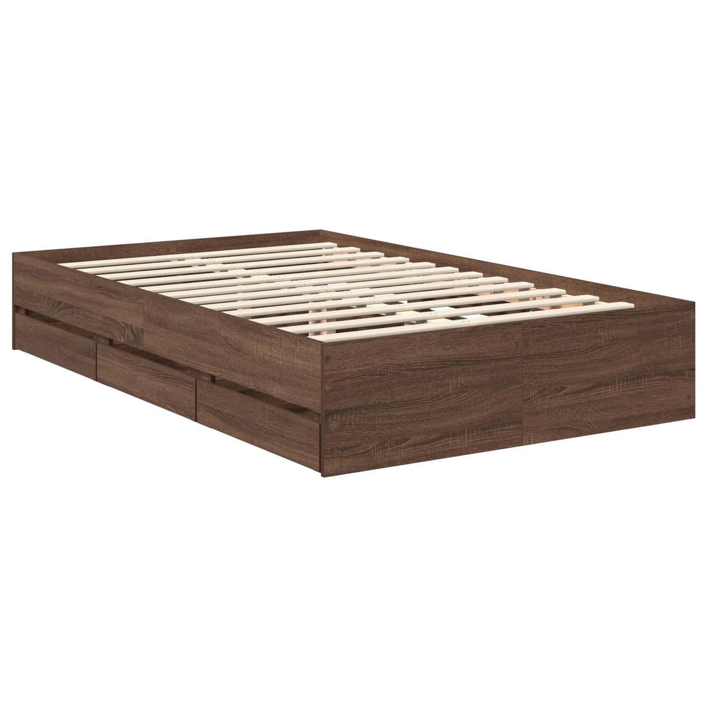 Bed Frame with Drawer Brown Oak 120 x 190 cm Engineer Wood