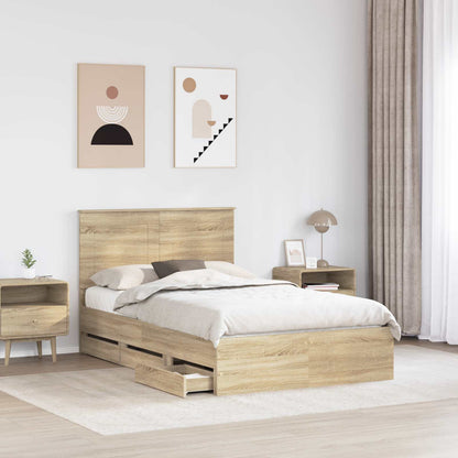 Bed Frame with Drawer Sonoma Oak 120 x 200 cm Engineer Wood