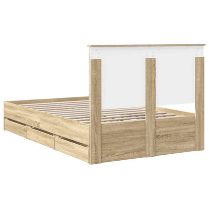 Bed Frame with Drawer Sonoma Oak 120 x 200 cm Engineer Wood