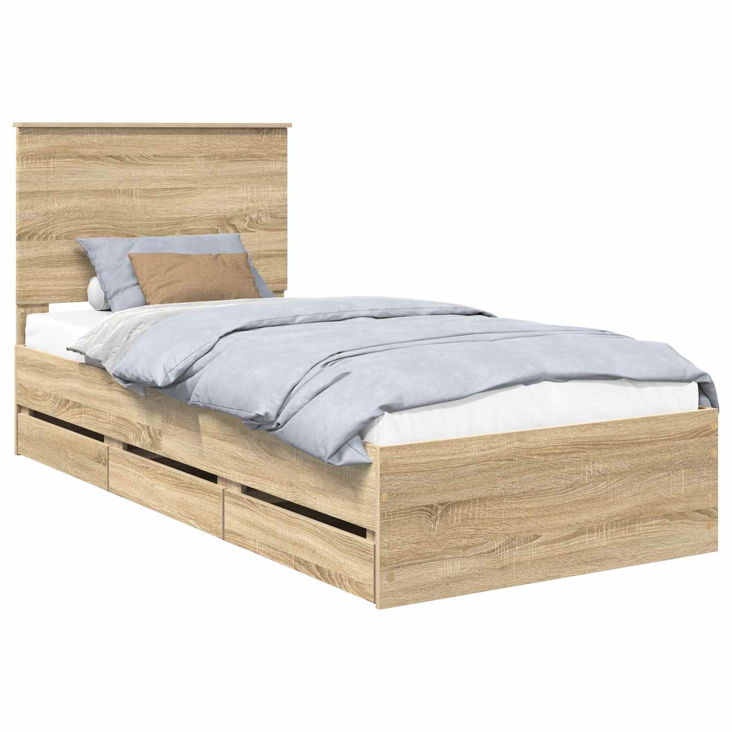 Bed Frame with Drawer Sonoma Oak 100 x 200 cm Engineer Wood