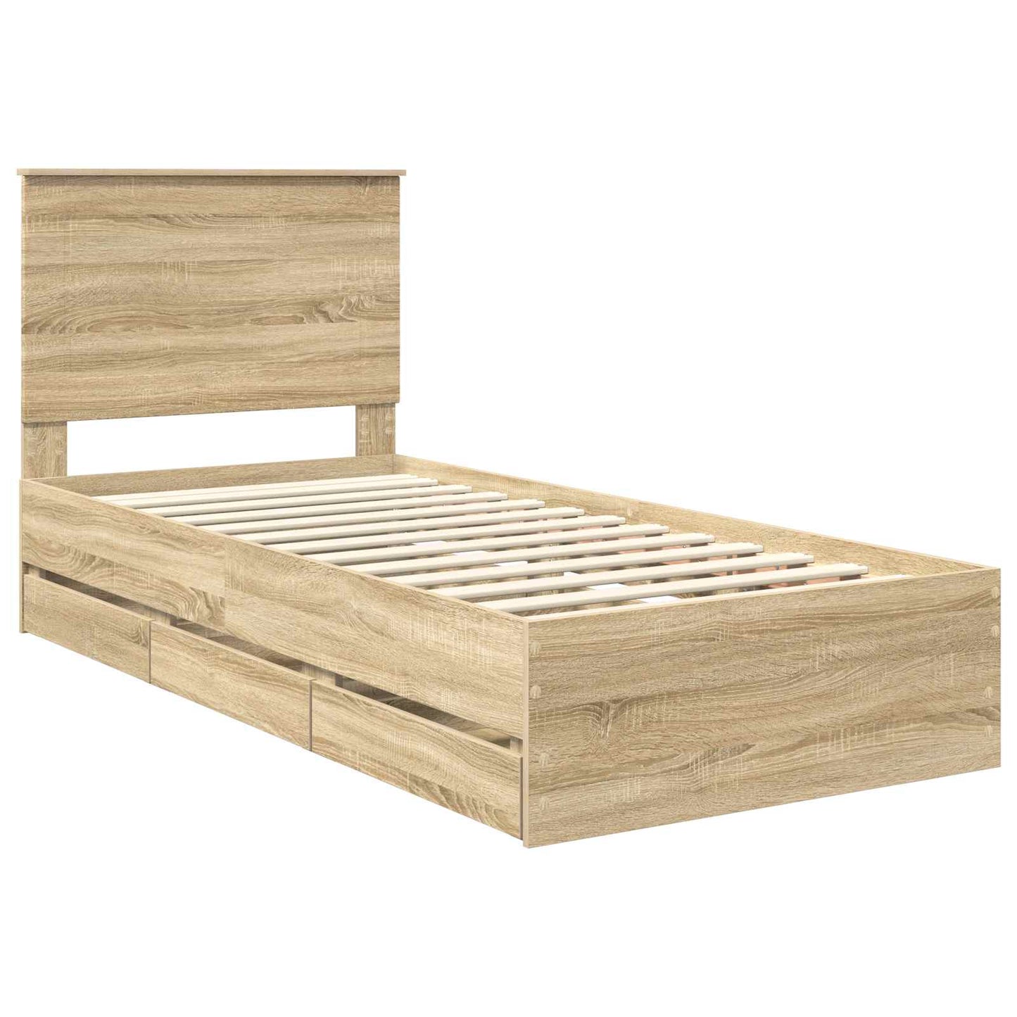 Bed Frame with Drawer Sonoma Oak 100 x 200 cm Engineer Wood