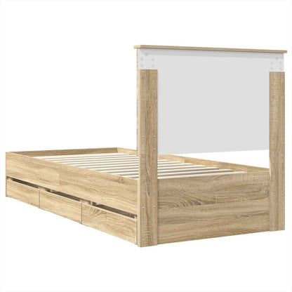 Bed Frame with Drawer Sonoma Oak 100 x 200 cm Engineer Wood