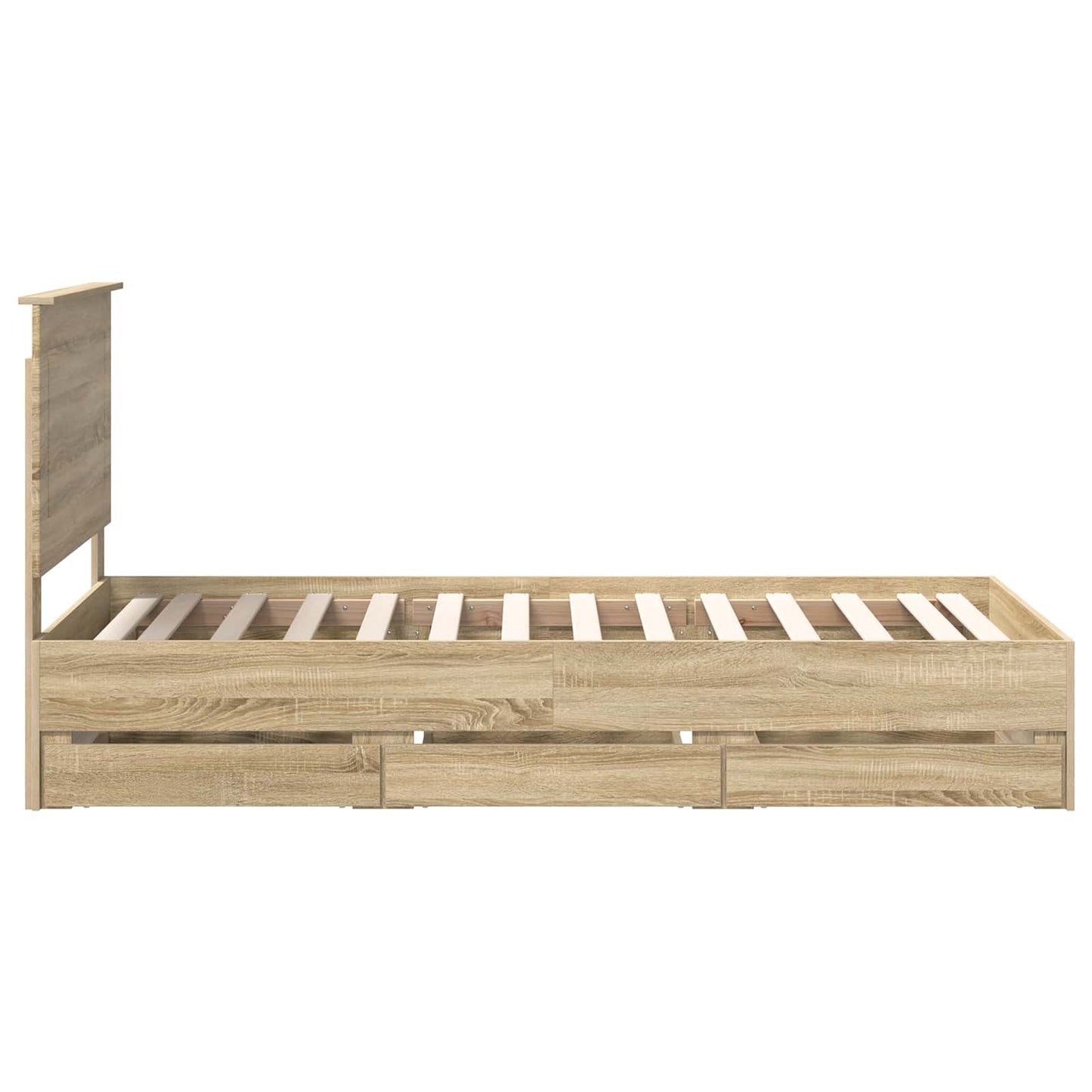 Bed Frame with Drawer Sonoma Oak 100 x 200 cm Engineer Wood