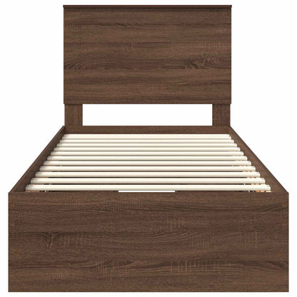 Bed Frame with Drawer Brown Oak 100 x 200 cm Engineer Wood