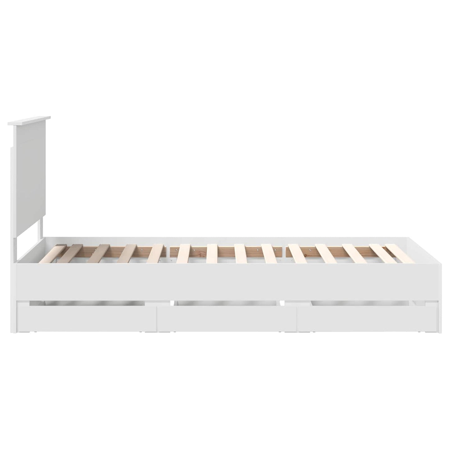 Bed Frame with Drawer White 90 x 190 cm Engineer Wood