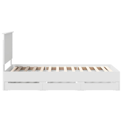 Bed Frame with Drawer White 90 x 190 cm Engineer Wood