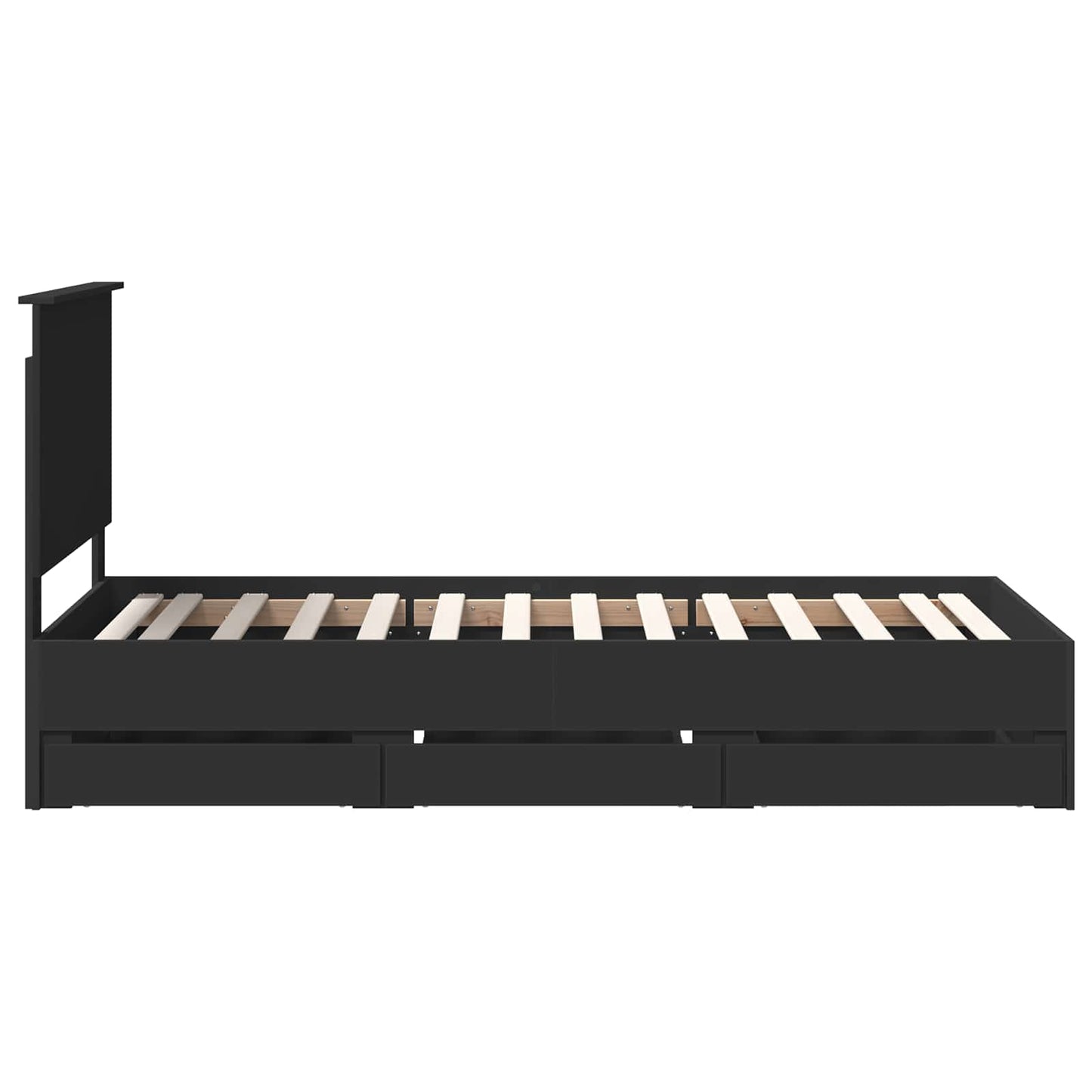Bed Frame with Drawer Black 90 x 190 cm Engineer Wood