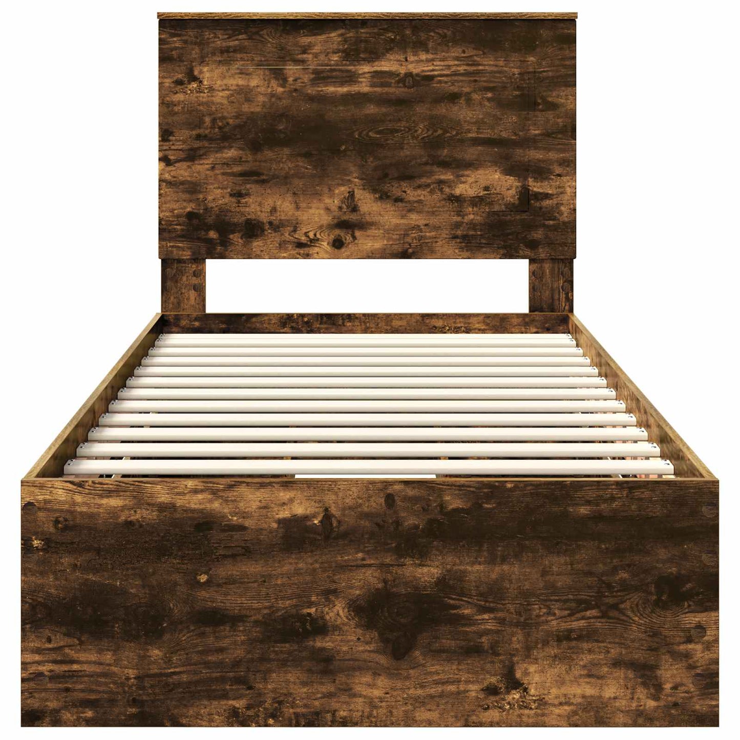 Bed Frame with Drawer Smoked Oak 75 x 190 cm Engineer Wood